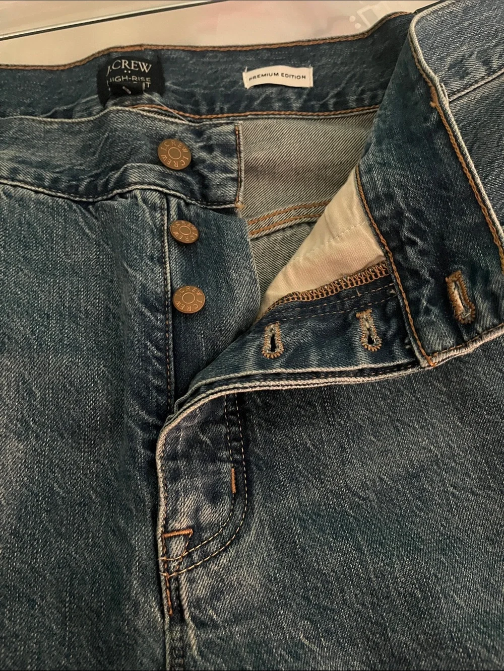 J. Crew High-Rise Straight Jeans in Faded Blue